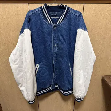 Route 66 바시티 자켓 EXTRA LARGE 데님/화이트