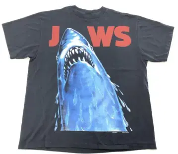 JAWS 영화 티셔츠 상어 디자인 단일 스티치 XL