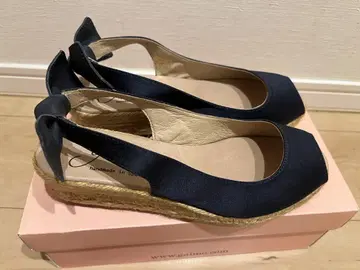 gaimo 네이비 새틴 에스파드리유 샌들 37 23~23.5cm