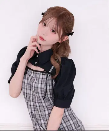 apres jour 숏 볼레로 블라우스 블랙