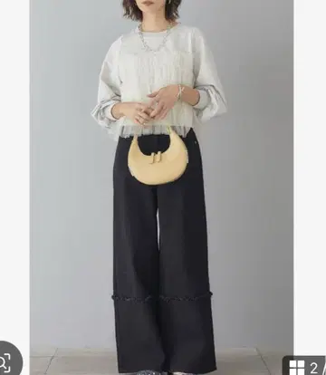 ESICA 전환형 와이드 데님 블랙 S 사이즈 상의 세트