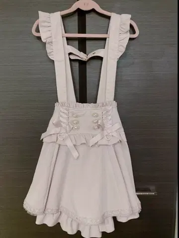 LIZLISA 레이스 업 서스펜더 장식 스커트 팬츠