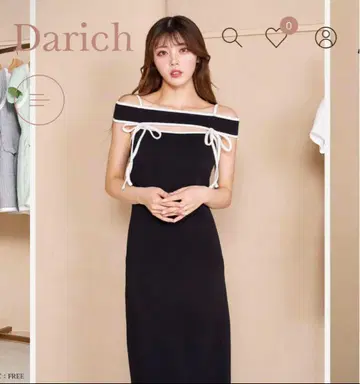 Darich 파이핑 오프숄 원피스