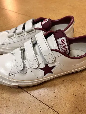 ALL STAR 벨크로 스니커즈 화이트/버건디