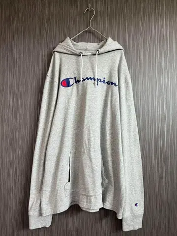 Champion 챔피온 후드티 트레이닝복 헤더 그레이 로고 프린트