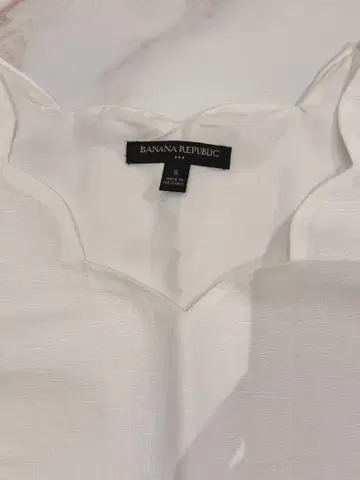 BANANA REPUBLIC 화이트 슬리브리스 S