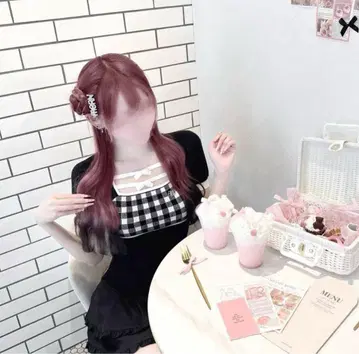 HONEY MEW 허니뮤우 더블 리본 깅엄 상의