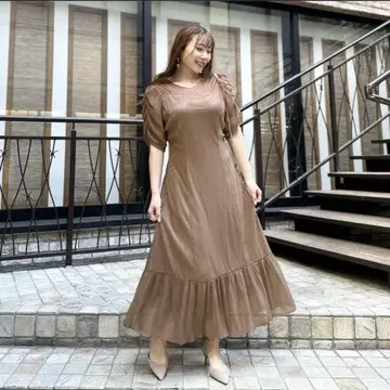 닷 츄 원피스 브라운 프리 사이즈