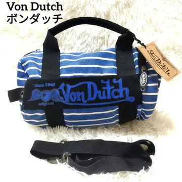 신품 Von Dutch 본다치 미니 드럼 백 핸드백 스트라이프