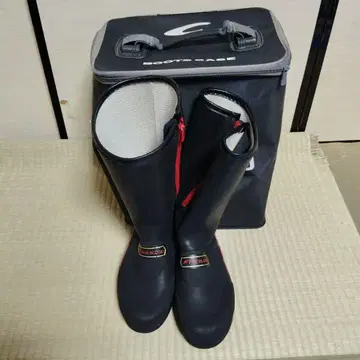 낚시용 부츠 블랙/빨간색 수납 가방 포함