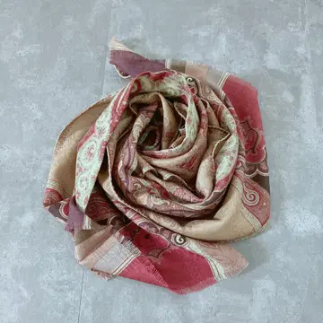 ETRO 에트로 스톨 머플러 울 실크 혼방 붉은색 톤다운 컬러 전체 패턴