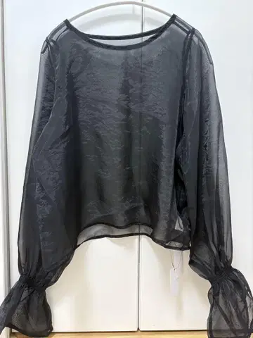 시스루 블랙 톱 L