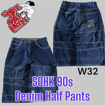 SOHK 90s 데님 하프 팬츠 W32 HIP HOP B-BOY Y2K