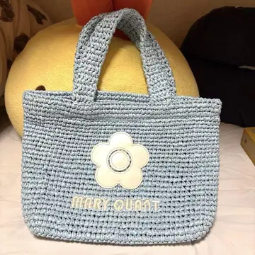 마리콴트 라피아 바스켓백 블루