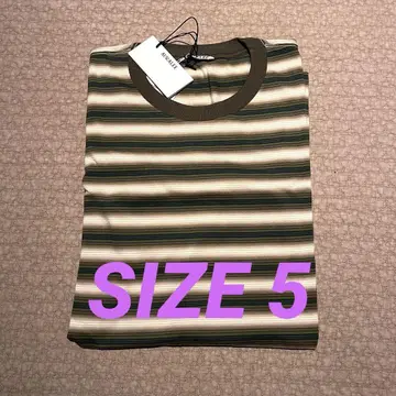 AURALEE GRADIENT STRIPE JERSEY L/S TEE 5