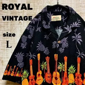 ROYAL VINTAGE 90's 알로하 셔츠 기타 파인애플 남성용