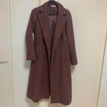 액시스 팜므 퍼플 롱 코트