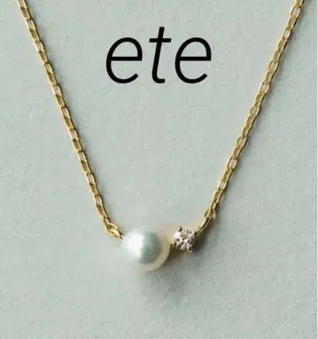 [ ete ] K10 레이어 펄/다이아몬드 목걸이