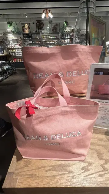 하와이 한정 DEAN & DELUCA 토트백 2점 세트 로얄 하와이안