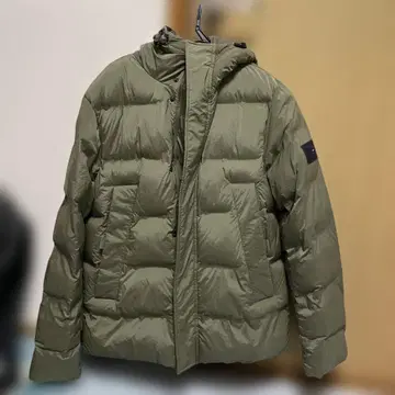 TOMMY HILFIGER 후드 달린 다운 재킷 S 올리브