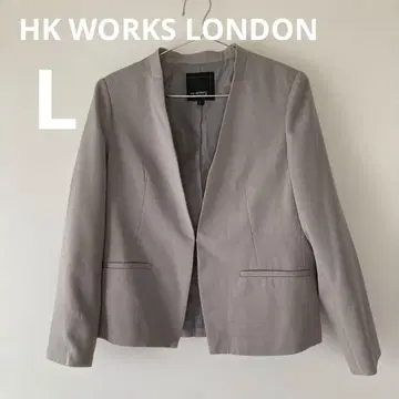 HK WORKS LONDON 노칼라 재킷 그레이 후크 슬릿