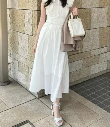 rienda 레이스업 프릴 원피스 반팔 여름옷