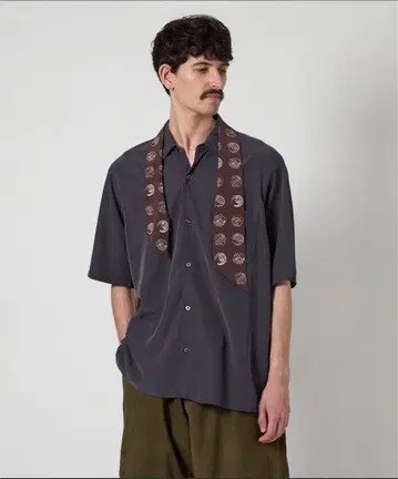 <Steven Alan> 드레이프 레귤러 카라 숏 슬리브 셔츠