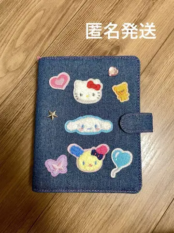 산리오 데님 와펜 바인더 트레카 케이스 씰 스티커 앨범