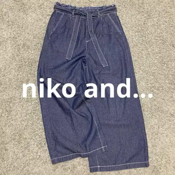 nikoand 니코앤드 데님 이지 팬츠 인디고 벨트 포함 L