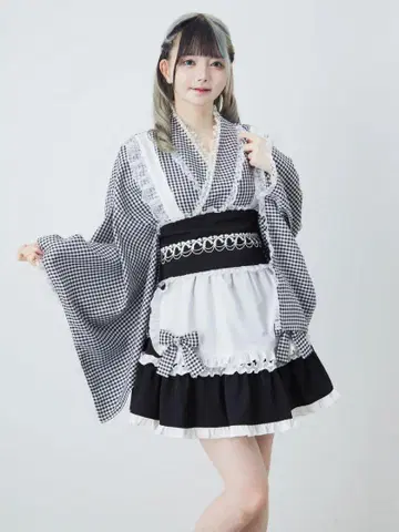 앙크루즈 AnkRouge 유카타 깅엄 메이드 유카타 드레스