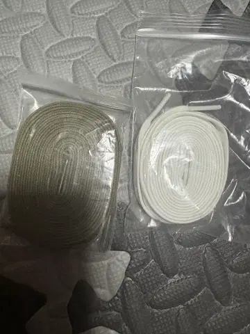 신발 끈 올리브 그린 화이트 2색 세트