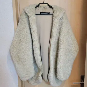 merci beaucoup 곰 귀 보아 재킷 후드 포함 크림색