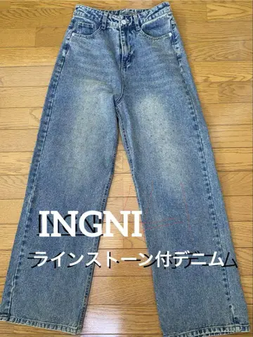 INGNI(잉그) 오로라 큐빅 데님 팬츠