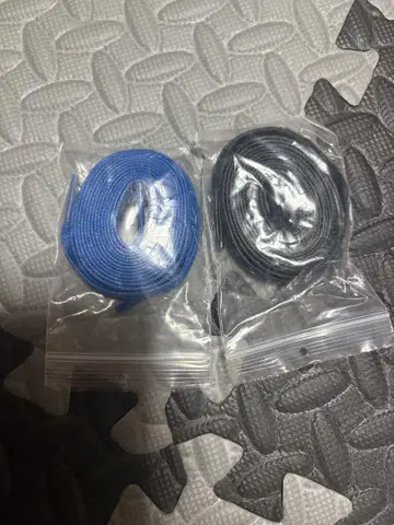 신발 끈 파란색 검은색 2개 세트