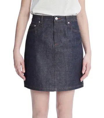 A.P.C. 인디고 데님 무릎 위 스커트  사이즈 34
