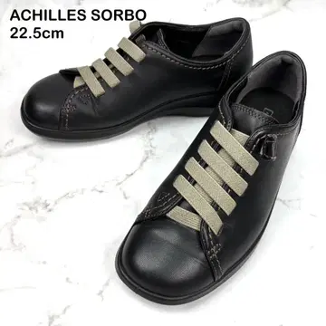 [새상품급] ACHILLES SORBO 블랙 가죽 스니커즈 22.5