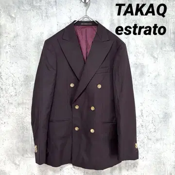 [ TAKAQ x estrato ] 테일러드 자켓 브라운 백 오픈 안감