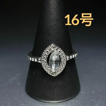 빈티지 패션 링 실버 16호 마르키즈 컷 크리스탈