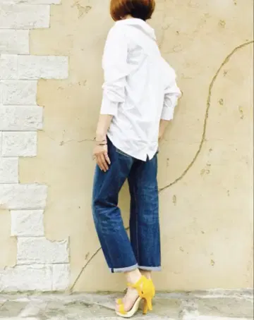 하르즈어 화이트 코튼 긴팔 셔츠