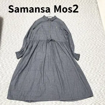 사만사 모스모스 린넨 셔츠 원피스 리틀 미이 자수 프리 사이즈