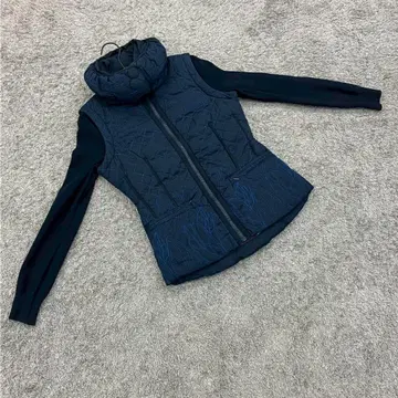 Desigual [M] 퀼팅 자켓 후드 부착 안감 컬러풀