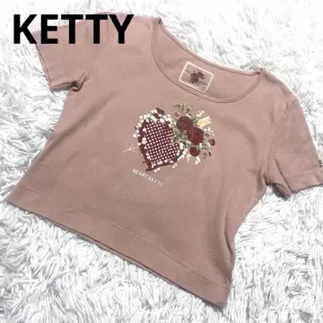 KETTY 케티 하트 꽃 크롭 T셔츠 y2k 헤이세이 갸루 미니 T 레어