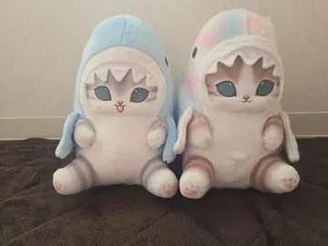 mofusand 파스텔 상어 고양이 빅 인형 2개 세트