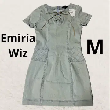 에미리아 위즈 데님 레이스업 원피스 y2k