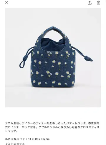 ZARA 데님 자수 숄더백