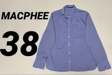 맥아피 MACPHEE 장소팔 셔츠 상의 블루 38 면