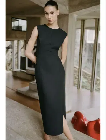ZARA 크레이프 미디 원피스 롱 원피스 XS