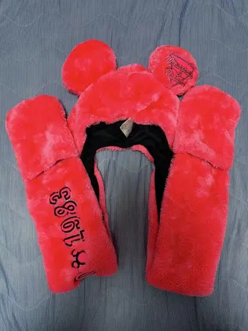 미키 머플러 캡 핑크