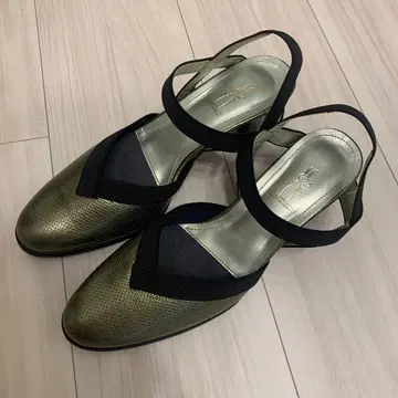 토끼 무늬 샌들, 뮤, 검정, 녹색, 23.5 EEE 3E, 새 제품