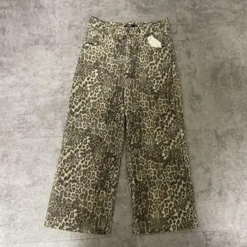 지친 런던 호랑이 무늬 와이드 레그 팬츠 W30